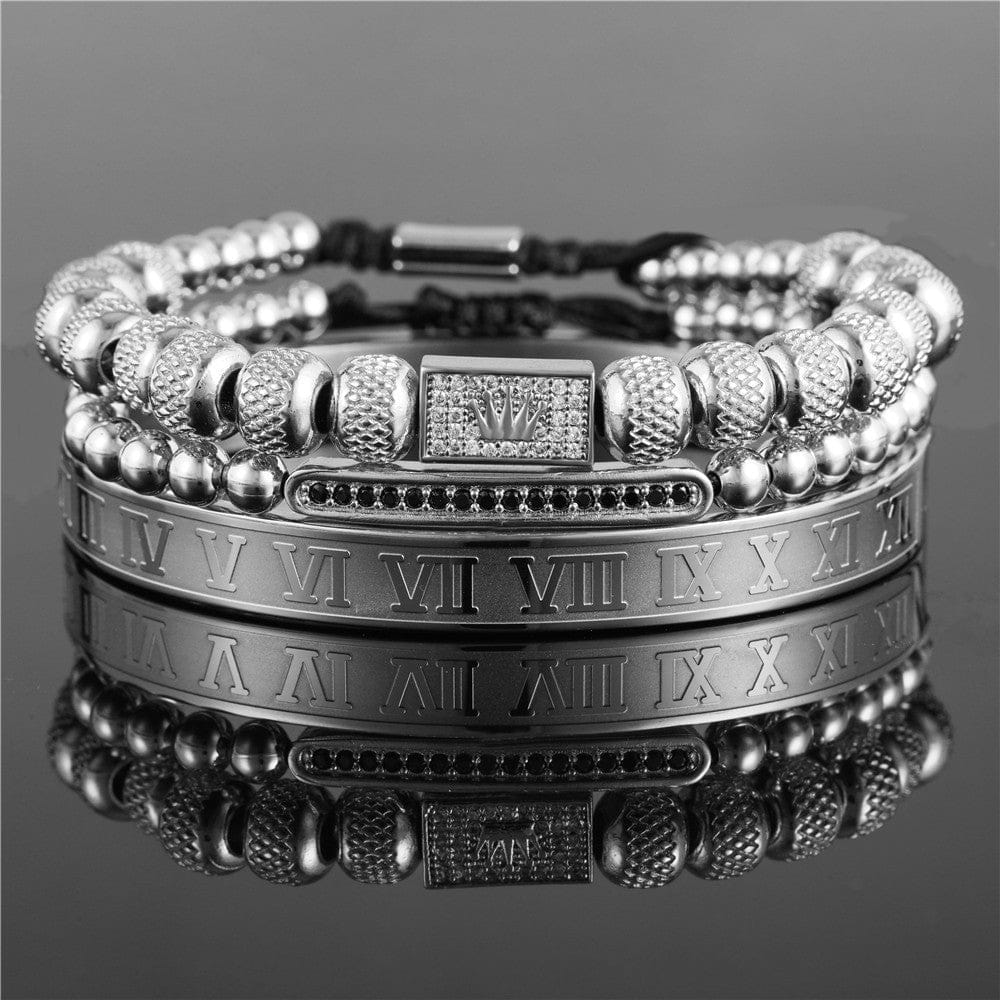 silver crown bracelet 