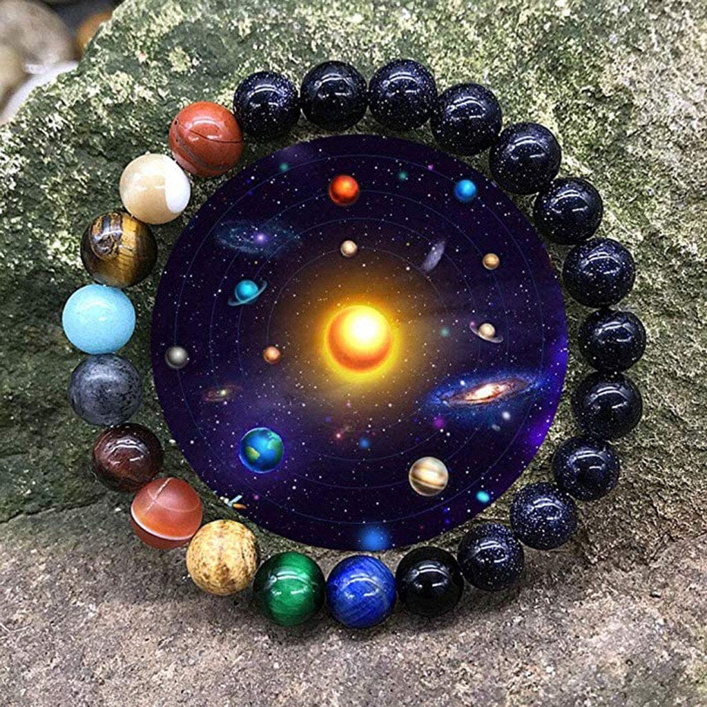 Mens Planet Bracelet, Solar System Bracelet, Beaded Universe Bracelet, Mens  Gemstone Space Bracelet - Etsy