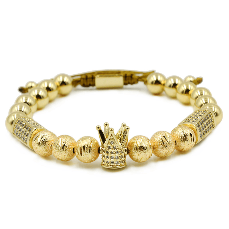 gold crown bracelet for men 