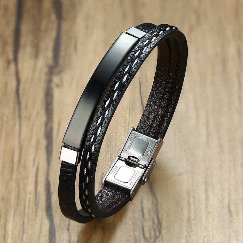 Leather & Steel Bracelet 