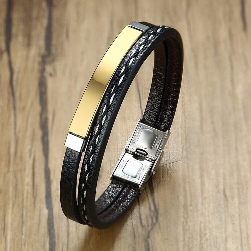Leather & Steel Bracelet 