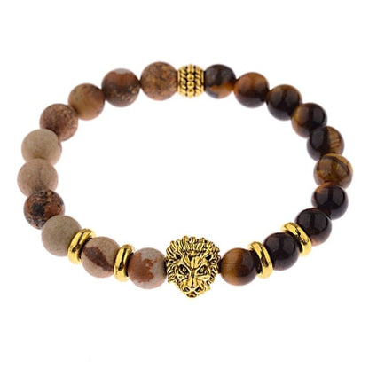 A goldish color of lion crown head bracelet 